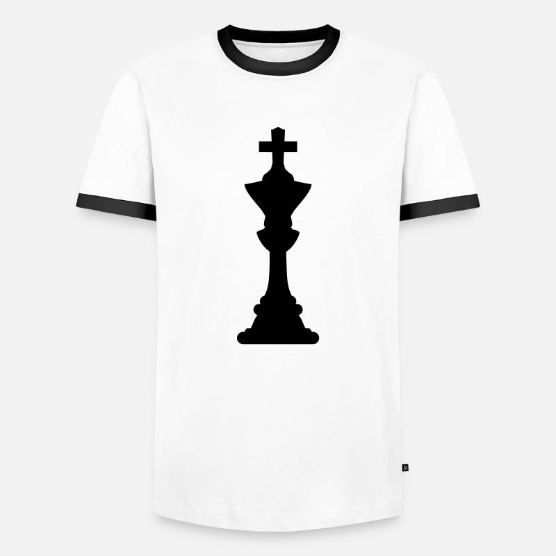 chess Silhouette - Men's Ringer Shirt - white/black