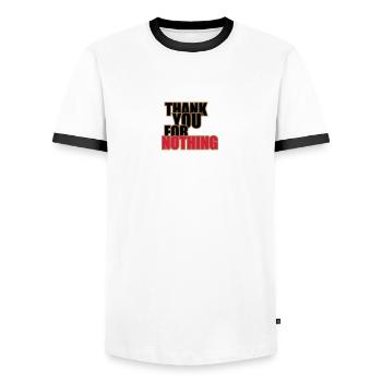Thank You For Nothing - T-shirt contrasté Homme - blanc/noir - Devant - AI Model Female 172 light (172cm) & AI Model Male 178 dark (178cm)