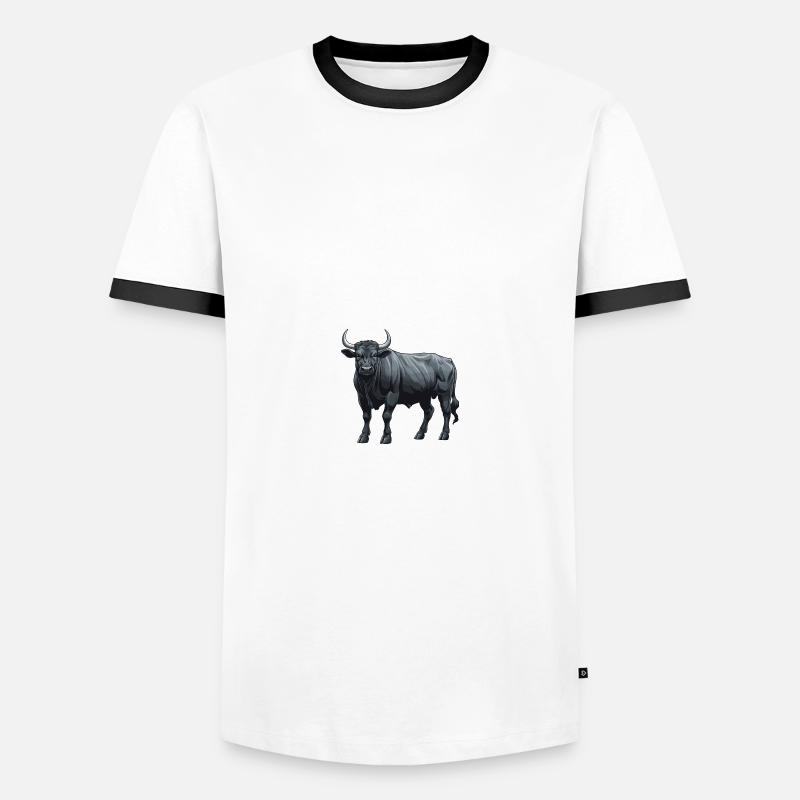 Bulle Tier Taurus - Männer Kontrast-T-Shirt - Weiß/Schwarz