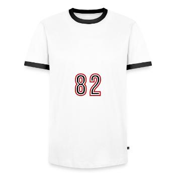 82 Number Years Jersey - Men's Ringer Shirt - white/black - Front - AI Model Female 172 light (172cm) & AI Model Male 178 dark (178cm)