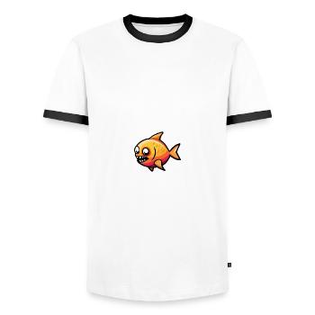 Goldfish Halloween Animal - Men's Ringer Shirt - white/black - Front - AI Model Female 172 light (172cm) & AI Model Male 178 dark (178cm)