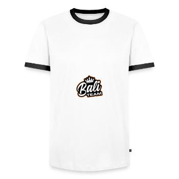 Bali Team - Men's Ringer Shirt - white/black - Front - AI Model Female 172 light (172cm) & AI Model Male 178 dark (178cm)