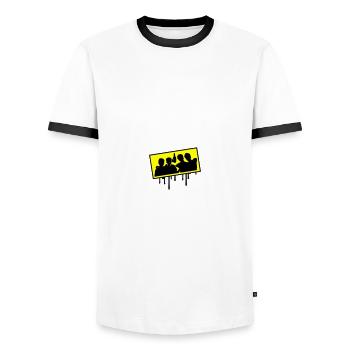 Bachelor Party Team - Men's Ringer Shirt - white/black - Front - AI Model Female 172 light (172cm) & AI Model Male 178 dark (178cm)