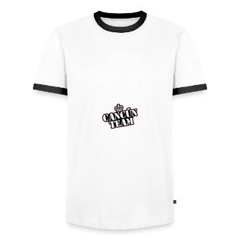 L’équipe de Cancún - T-shirt contrasté Homme - blanc/noir - Devant - AI Model Female 172 light (172cm) & AI Model Male 178 dark (178cm)