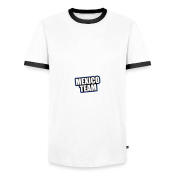 Mexico Team Travel Holidays - Men's Ringer Shirt - white/black - Front - AI Model Female 172 light (172cm) & AI Model Male 178 dark (178cm)