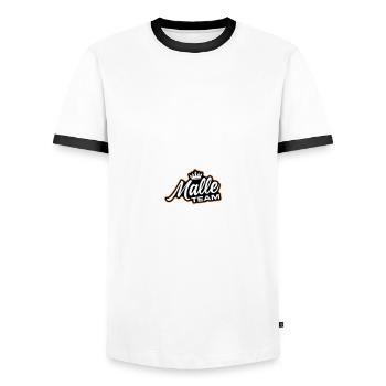 Malle Team - Men's Ringer Shirt - white/black - Front - AI Model Female 172 light (172cm) & AI Model Male 178 dark (178cm)