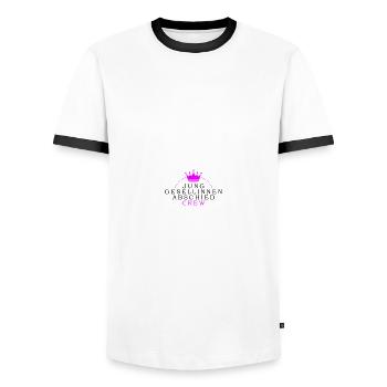 Hen Party Crew Hen - Men's Ringer Shirt - white/black - Front - AI Model Female 172 light (172cm) & AI Model Male 178 dark (178cm)