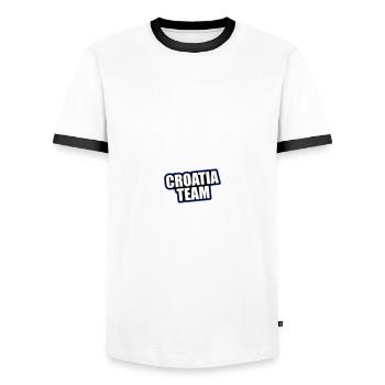 Croatia Team Travel Holidays - Men's Ringer Shirt - white/black - Front - AI Model Female 172 light (172cm) & AI Model Male 178 dark (178cm)