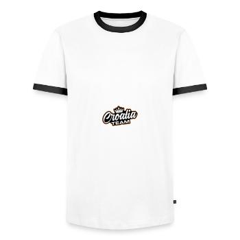 Croatia Team - Men's Ringer Shirt - white/black - Front - AI Model Female 172 light (172cm) & AI Model Male 178 dark (178cm)
