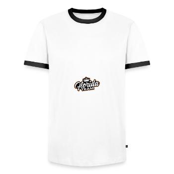 Équipe de Floride - T-shirt contrasté Homme - blanc/noir - Devant - AI Model Female 172 light (172cm) & AI Model Male 178 dark (178cm)