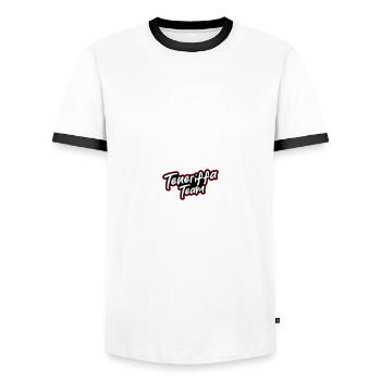 Tenerife Team - Men's Ringer Shirt - white/black - Front - AI Model Female 172 light (172cm) & AI Model Male 178 dark (178cm)
