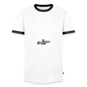 Amsterdam Team - Men's Ringer Shirt - white/black - Front - AI Model Female 172 light (172cm) & AI Model Male 178 dark (178cm)