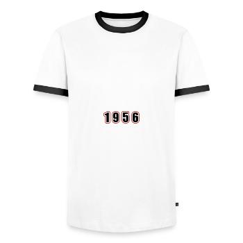 1956 Year Birthday - Men's Ringer Shirt - white/black - Front - AI Model Female 172 light (172cm) & AI Model Male 178 dark (178cm)