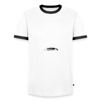 Car Tuning Sports Car Icon - Men's Ringer Shirt - white/black - Front - AI Model Female 172 light (172cm) & AI Model Male 178 dark (178cm)