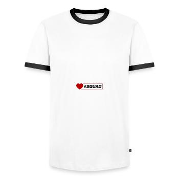 Squad Herz - Männer Kontrast-T-Shirt - Weiß/Schwarz - Vorne - AI Model Female 172 light (172cm) & AI Model Male 178 dark (178cm)