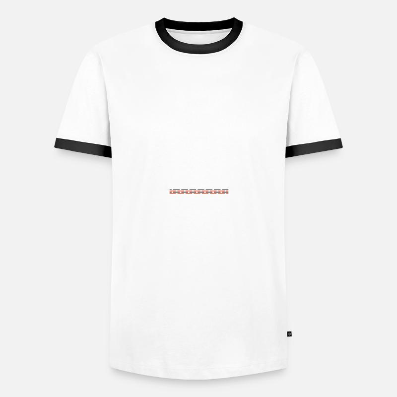 Line dashed - Men's Ringer Shirt - white/black
