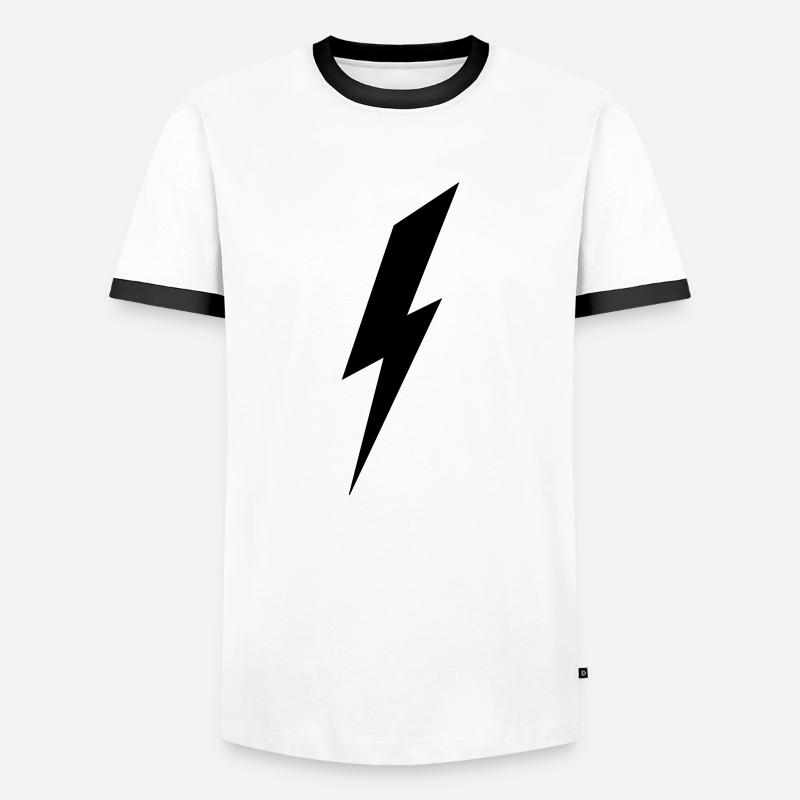 Blitz - Männer Kontrast-T-Shirt - Weiß/Schwarz