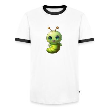 Glühwürmchen - Männer Kontrast-T-Shirt - Weiß/Schwarz - Vorne - AI Model Female 172 light (172cm) & AI Model Male 178 dark (178cm)
