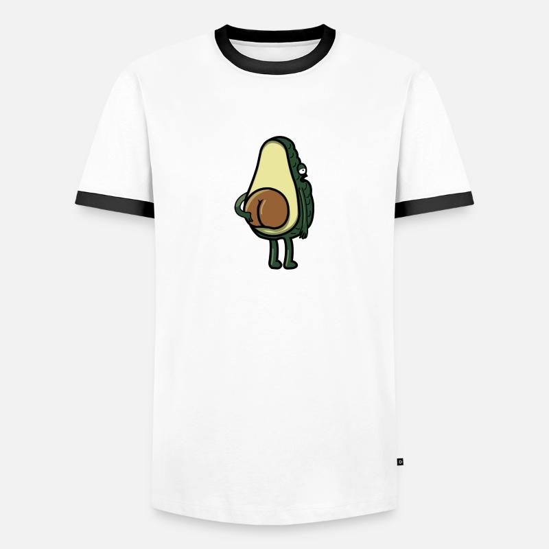 Avocado is scratching - Men's Ringer Shirt - white/black