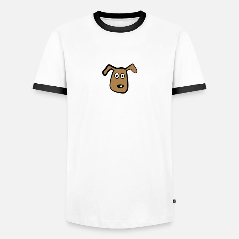 Hund - Männer Kontrast-T-Shirt - Weiß/Schwarz