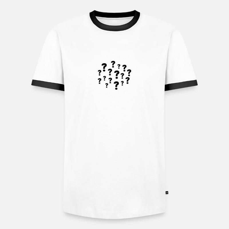 Question Marks - Men's Ringer Shirt - white/black