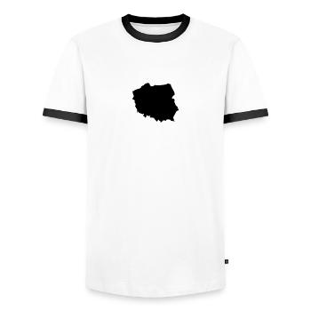Poland - Men's Ringer Shirt - white/black - Front - AI Model Female 172 light (172cm) & AI Model Male 178 dark (178cm)