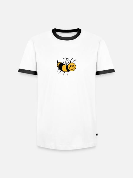 Cute sweet little bee - Men's Ringer Shirt - white/black