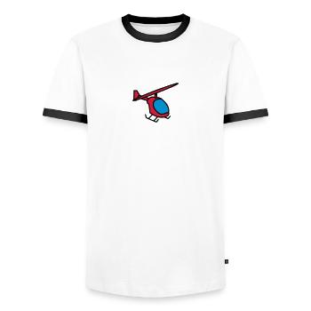 Helicopter helicopter toy baby child - Men's Ringer Shirt - white/black - Front - AI Model Female 172 light (172cm) & AI Model Male 178 dark (178cm)