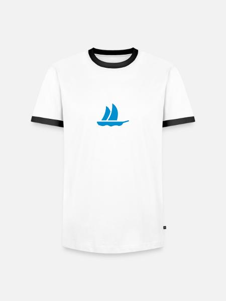 Segelboot (1c) - Men's Ringer Shirt - white/black