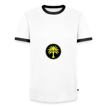 Palm Tree Icon - Men's Ringer Shirt - white/black - Front - AI Model Female 172 light (172cm) & AI Model Male 178 dark (178cm)