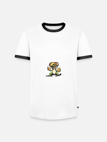 Lizard Après-Ski Beer - Men's Ringer Shirt - white/black