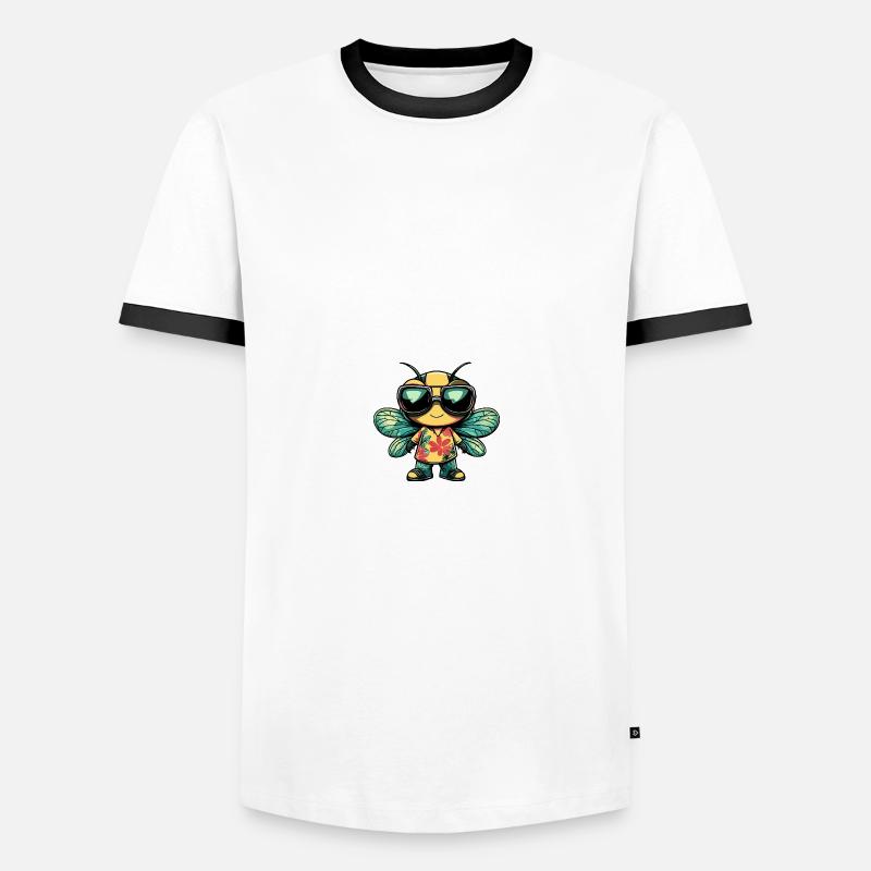 Libelle Cool Sommer - Männer Kontrast-T-Shirt - Weiß/Schwarz