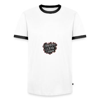 Bachelor Party Team - Men's Ringer Shirt - white/black - Front - AI Model Female 172 light (172cm) & AI Model Male 178 dark (178cm)