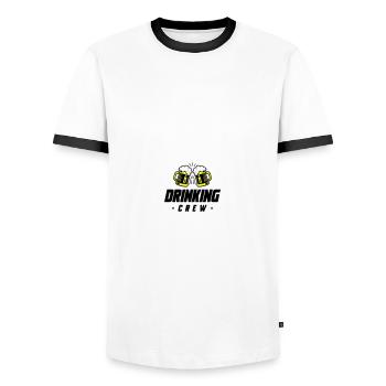 Drinking Crew Bier - Männer Kontrast-T-Shirt - Weiß/Schwarz - Vorne - AI Model Female 172 light (172cm) & AI Model Male 178 dark (178cm)