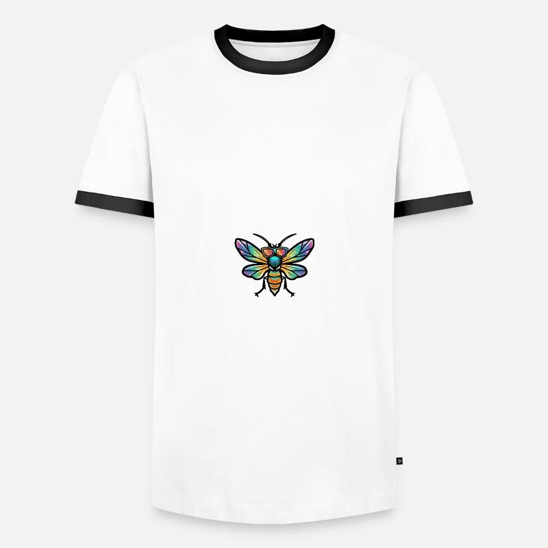 Libelle Cool Comic - Männer Kontrast-T-Shirt - Weiß/Schwarz
