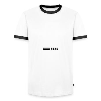 2025 Element - Men's Ringer Shirt - white/black - Front - AI Model Female 172 light (172cm) & AI Model Male 178 dark (178cm)