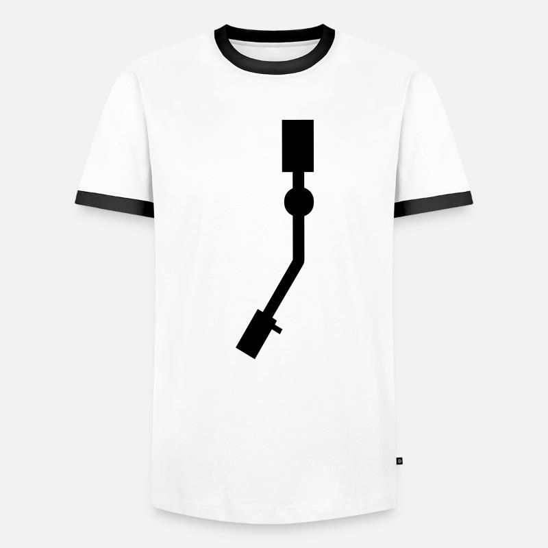 Turntable Needle - Men's Ringer Shirt - white/black