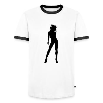 tänzerin - Männer Kontrast-T-Shirt - Weiß/Schwarz - Vorne - AI Model Female 172 light (172cm) & AI Model Male 178 dark (178cm)