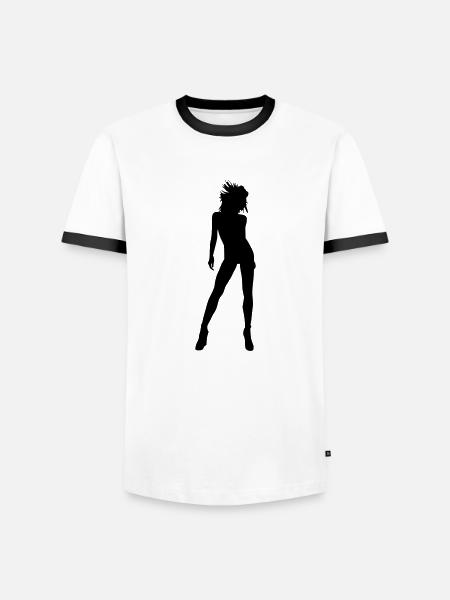 danseuse - T-shirt contrasté Homme - blanc/noir