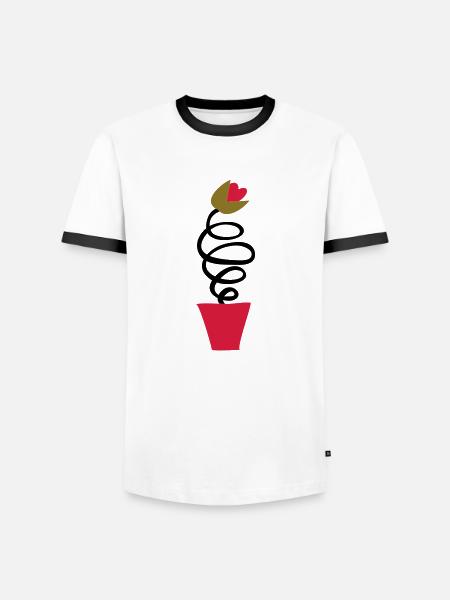 Dafty tulip from Holland - Men's Ringer Shirt - white/black