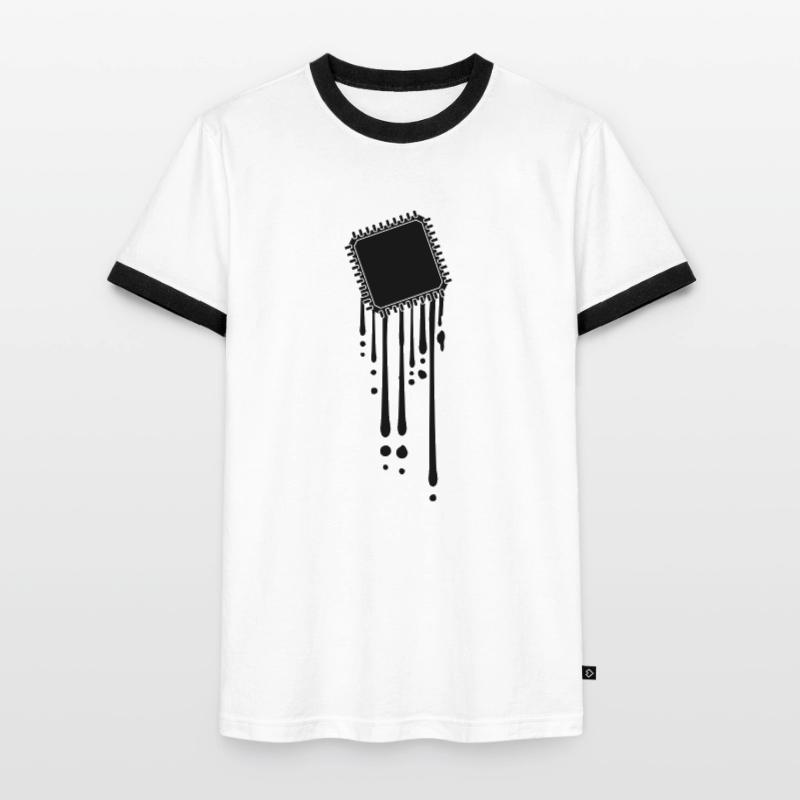 processor melt drops graffiti cpu computer Men's Ringer Shirt