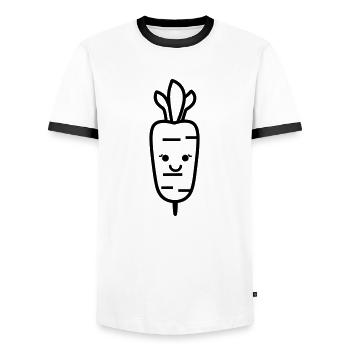 Karotte - Männer Kontrast-T-Shirt - Weiß/Schwarz - Vorne - AI Model Female 172 light (172cm) & AI Model Male 178 dark (178cm)