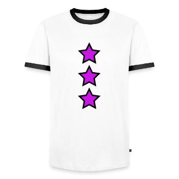 Magenta Sterne - Männer Kontrast-T-Shirt - Weiß/Schwarz - Vorne - AI Model Female 172 light (172cm) & AI Model Male 178 dark (178cm)