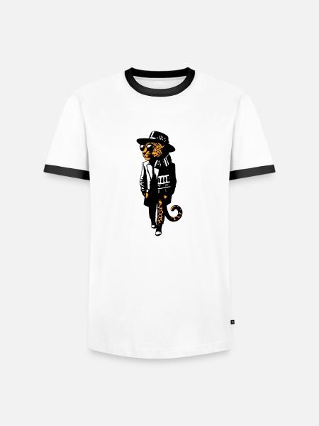 Leopard dandy - Men's Ringer Shirt - white/black