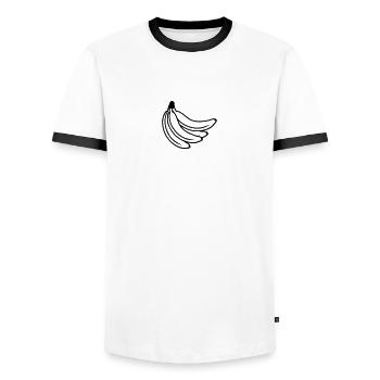 Bananas Bunch - Men's Ringer Shirt - white/black - Front - AI Model Female 172 light (172cm) & AI Model Male 178 dark (178cm)