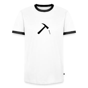 Hammer And Nail - T-shirt contrasté Homme - blanc/noir - Devant - AI Model Female 172 light (172cm) & AI Model Male 178 dark (178cm)