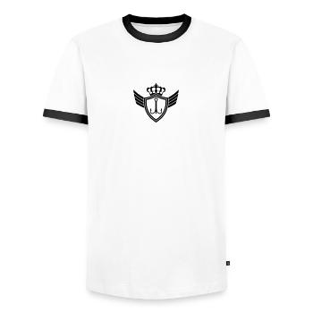 Fishhook Blazon - T-shirt contrasté Homme - blanc/noir - Devant - AI Model Female 172 light (172cm) & AI Model Male 178 dark (178cm)