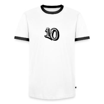 10 Zehn Comic Cartoon 3d Design - Männer Kontrast-T-Shirt - Weiß/Schwarz - Vorne - AI Model Female 172 light (172cm) & AI Model Male 178 dark (178cm)