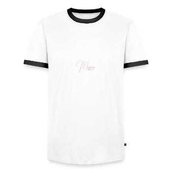 Expectant Mom 2023 Announce Pregnancy - Men's Ringer Shirt - white/black - Front - AI Model Female 172 light (172cm) & AI Model Male 178 dark (178cm)