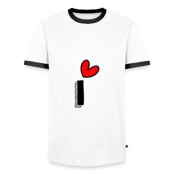1. 1 YEAR. 1ST ANNIVERSARY. BIRTHDAY 1 YEAR - Men's Ringer Shirt - white/black - Front - AI Model Female 172 light (172cm) & AI Model Male 178 dark (178cm)